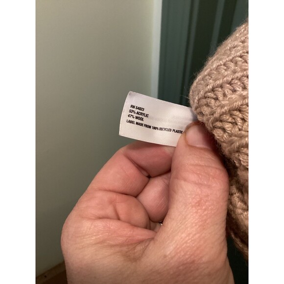 Gap Women Sz XS/S Wool Blend Dual Zipper Poncho Shawl Cape Knit Sweater Bohemian - Picture 9 of 9